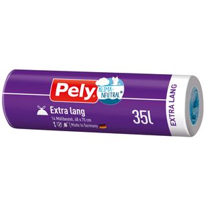 Pely Zugbandbeutel Extra lang 35 Liter klimaneutralisiert 14 Stück