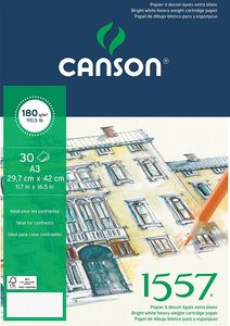 CANSON Zeichenpapierblock 1557 DIN A3 180 g/qm 30 Blatt