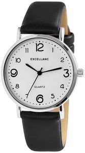 Excellanc Design Damen Armband Uhr Weiß Schwarz Analog Kunst Leder Mode Trend