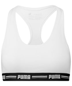 PUMA Damen Bustier - Iconic Racer Back, Soft Cotton Modal Stretch Weiß M