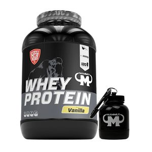 Whey Protein 3000 g Dose - 120 Portionen Eiweiß + GRATIS Powderbank, Geschmack: Vanille