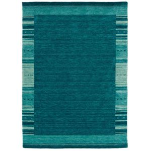 Natur Wolle Teppich Gabbeh Klassisch und Modern, Größe:90x160 cm, Farbe:Blau