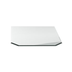 Glasbodenplatte für Öfen G8 Sechseck ESG T: 1200mm x B: 1000mm x H: 8mm mit 18mm Facettenschliff Kaminglasplatte | Ofenglas