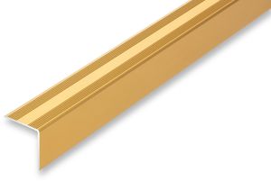 (14,95EUR/m) 30 x 32 x 900 mm Treppenwinkel goldfarben ungebohrt Treppenkantenprofil Treppenkante