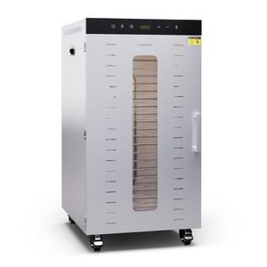 Klarstein Dörrautomat Edelstahl – 2.000-W-Dörrgerät, 20 Edelstahl-Einlegeböden, 30–90 °C, 24-Stunden-Timer, 3 Ventilatoren, 50–55 dB, ideal für Obst, Gemüse, Fleisch & Kräuter, Silber