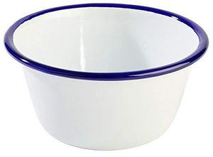 APS Schale ENAMELWARE aus emailliertem Stahlblech Weiß / Blau Kapazität: 450 ml