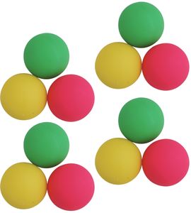 12 er Set Ersatzbälle Beach-Ball aus Hartgummi in drei Farben rot gelb grün
