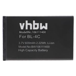 vhbw 1x Akku Ersatz für Manta JB-4C für Handy Smartphone Telefon (600 mAh, 3,7 V, Li-Ion)
