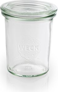 APS 12 Original WECK Gläser mit Deckel, Ø 6 cm, H: 8 cm, Mini-Sturzform mit Glasdeckel, Einmachglas, Dekoglas, Dessertglas,Vorratsglas, spülmaschinengeeignet, Volumen 160 ml