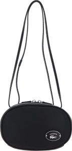 LACOSTE Leder Schultertasche Origin Croc Round Camera Bag Noir schwarz LACOSTE Leder Schultertasche Origin Croc Round Camera Bag Noir schwarz