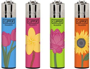 Clipper® Feuerzeuge 4er Set : Flowers & Nature