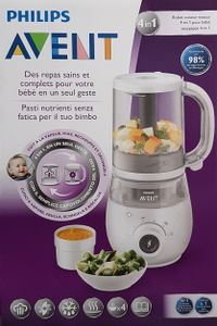 Philips Avent SCF883/01 4-in-1-Babynahrungszubereiter Dampfgaren und Mixen, weiß
