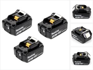 3x Makita BL 1830 B 18V - 3 Ah / 3000 mAh Li-Ion Akku mit LED Anzeige - original, kein Nachbau