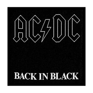 AC/DC - Patch "Back In Black" - Polyester RO7823 (Einheitsgröße) (Schwarz/Weiß)