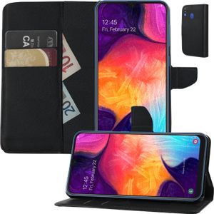 Hülle für Samsung Galaxy A20E DouS SM-A202F/DS Buch Tasche Klapp Schutz Hülle Wallet Flip Case Etui Schwarz
