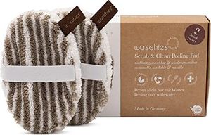 waschies Scrub&Clean, waschbare Peeling-Pads, wiederverwendbar, porentiefe Reinigung nur mit Wasser, hautschonend, 2er Set