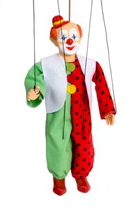 Masek Clown mit Hut Marionette, 20 cm