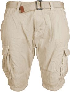 Indicode Herren Cargo Shorts kurze Hose Monroe mit Gürtel 70-042S20-Fog-004-M