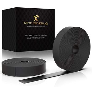 MARKENZEUG© Premium Klettband Selbstklebend Extra Stark Schwarz 8 Meter - Klettverschluss -