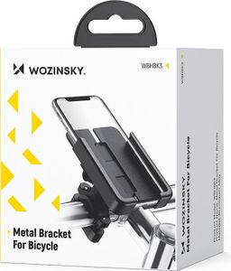 Wozinsky metalowy uchwyt na telefon do roweru, hulajnogi czarny (WBHBK3)