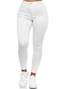 Elara Damen Jeans High Waist Slim Fit JS710-1 White 38 (M)