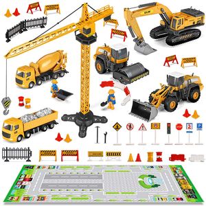 SGODDE Spielzeugautos Set, Bagger Bulldozer Lastwagen LKW Baufahrzeuge Fahrzeuge Spielzeug Set Mini Cars für Kinder ab 3 Jahren, 35 Pcs
