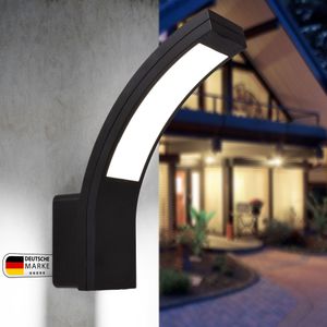 LED Außenwandleuchte 230V Schwarz – IP54, 15 Watt 900 Lumen – Außenlampe Strahler Neutralweiß - "PIRIT"