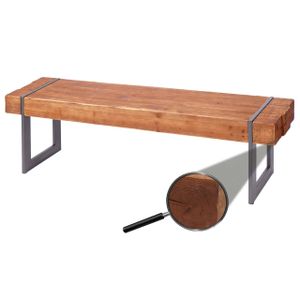 Lavica HWC-A15, lavica do jedálne lavica, jedľové drevo rustikálne masívne MVG certifikované ~ hnedá 160cm