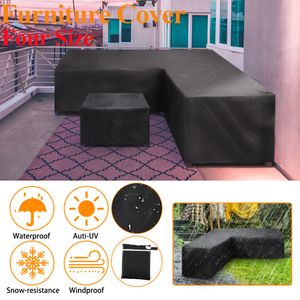 Regenfeste L Form Sofa Außenbezug Gartenmöbel Schutzhüllen Staubbezüge Abdeckplane Schutzhülle, Größe: 215x215x87 cm