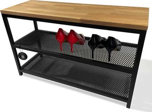 Loft-Schuhschrank, Sitzfläche aus Eiche, 80 cm