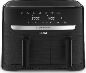 Tefal EY901 Dual Easy Fry Heißluftfritteuse Doppelkammer, 5,2/3,1 L Fassungsvermögen