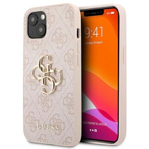 Obal / kryt na Apple iPhone 13, růžový Guess Big 4G Metal Logo Hard Case