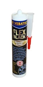 Vebatec FLEX BLACK lepidlo na stavebné materiály 290ml flexibilné trvalo elastické čierne