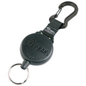Roller na kľúče Key-Bak s karabínou, čierny (krúžok na kľúče)