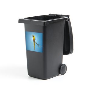 MuchoWow® Nálepka na odpadkový kôš - Papagáj - vetva - modrá - 40x40x0.1cm
