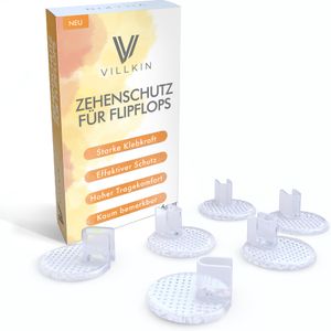 Villkin Zehenschutz für Flip-Flops – Schutz vor Druckstellen & Reibung | Weiches Silikon | Waschbar & Wiederverwendbar