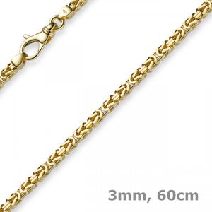 3mm Kette Halskette Königskette aus 585 Gold Gelbgold 60cm Uni Goldkette