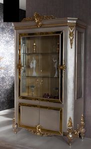 Vitrinen Glas Schrank Vitrine Wohnzimmer Holz Anrichte Italienischer Stil