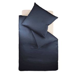 Fleuresse Mako-Satin-Bettwäsche colours nachtblau Größe 200x220 cm