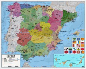 Karten Mini-Poster - Mapa De España (40 x 50 cm)