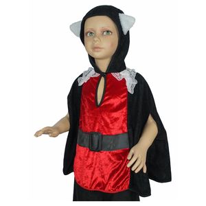 Gestiefelter Kater Kinder Kostüm (Kapuzen-Poncho mit Schwanz) Größe: 116 (4-5 Jahre)