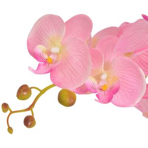 vidaXL Künstliche Orchidee mit Topf 65 cm Rosa