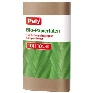 PelyPapiertüten 100 Prozent Recyclingpapier 10L 10 Stück