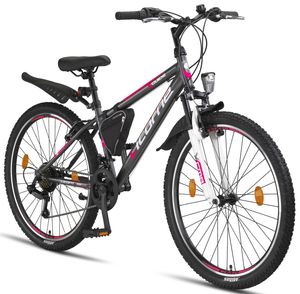 Licorne Bike Guide Premium Mountainbike in 20, 24 und 26 Zoll - Fahrrad für Mädchen, Jungen, Herren und Damen - Shimano 21 Gang-Schaltung, Kinderfahrrad, Kinder