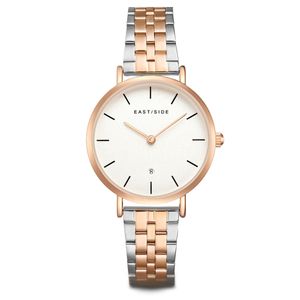 Damen Quarzuhr roségold Edelstahl silber/roségold