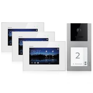 Balter EVO Video-Türsprechanlage 7" Monitor x3 Touchscreen 2-Draht BUS Komplettsystem für Einfamilienhaus, Aufputz
