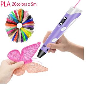 3D Stift 3d pen 3D Stift Set für Kinder und Erwachsene 20 Verschiedene Farben PLA  Stift Filament Länge je 5m 3D