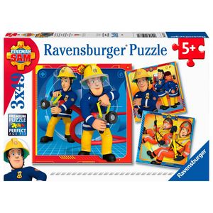 RAVENSBURGER Puzzle Požárník Sam: Do akce! 3x49 dílků