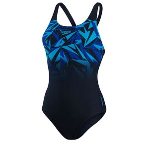 Speedo Hyperboom Badeanzug Damen schnelltrocknend und chlorbeständig, Farbe:Blau, Größe:40