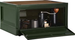 Navaris Faltbare Camping Aufbewahrungsbox - Praktische Klappbox mit Deckel aus Holz - Outdoor Box - Camping Organizer - Campingbox für Auto -